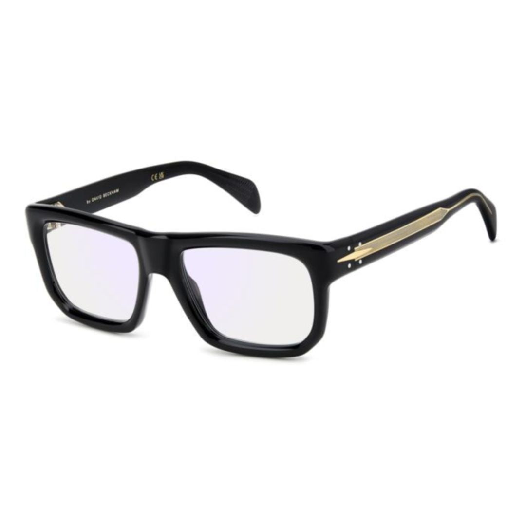 Db 7137 Rectangular Black Acetate Sunglasses