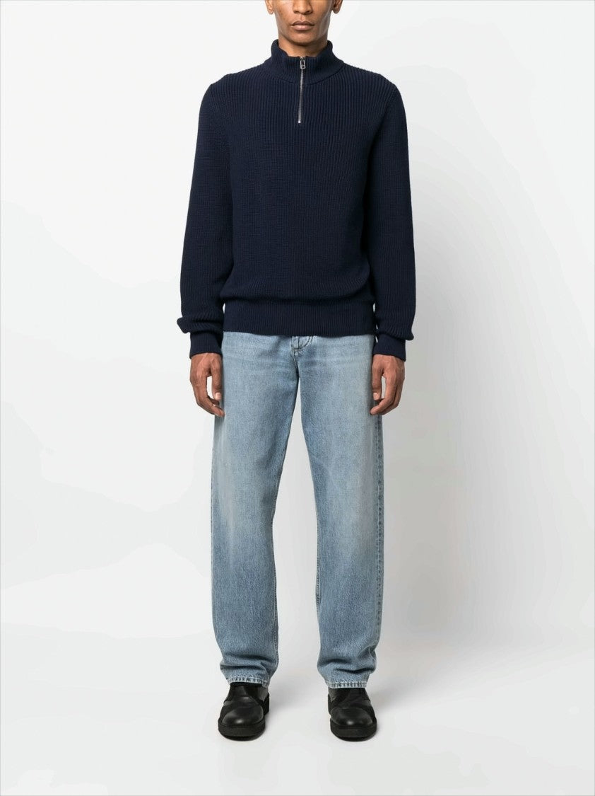 Ribbed Knit Turtleneck Sweater