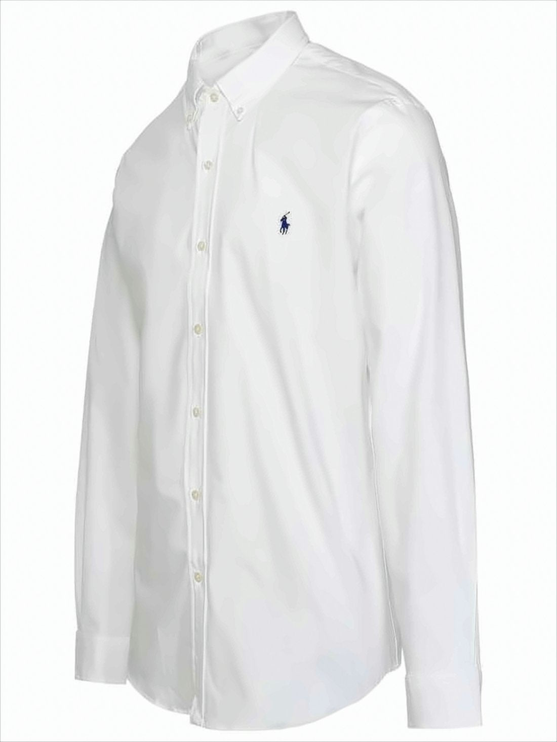Button-Down Long Sleeve Shirt with Embroidered Logo