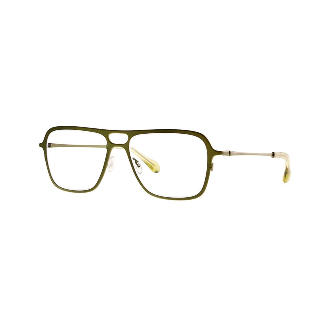 Francium 184 Capulet Olive Rectangular Metal Frame Eyeglasses with Olive Green Finish