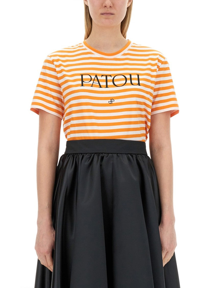 Logo-Emblazoned Cotton T-Shirt With Bold Stripes