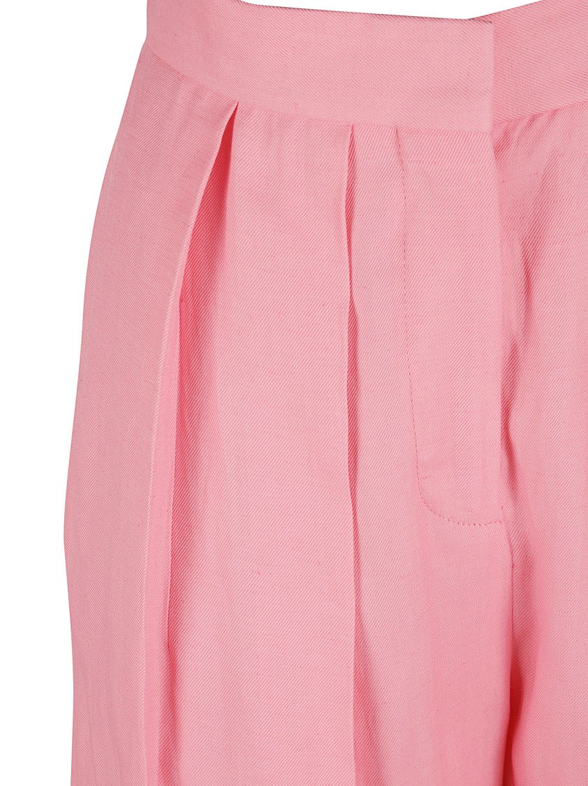 High-Waisted Tailored Trousers With Pleated Front