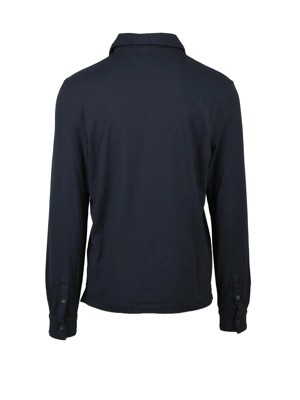 Navy Blue Cotton Elastane Shirt
