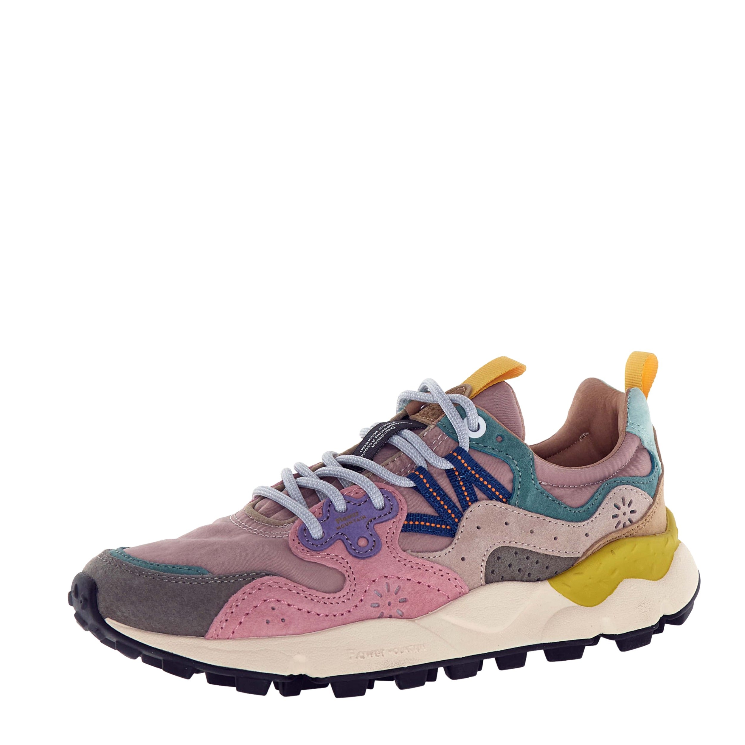 Yamano 3 Sneaker In Gray And Pink Technical Fabric