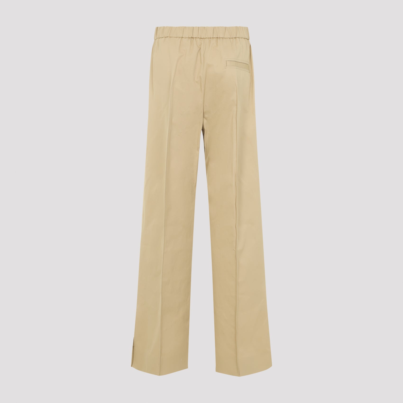 Straight-Leg Trousers With High Elastic Waistband
