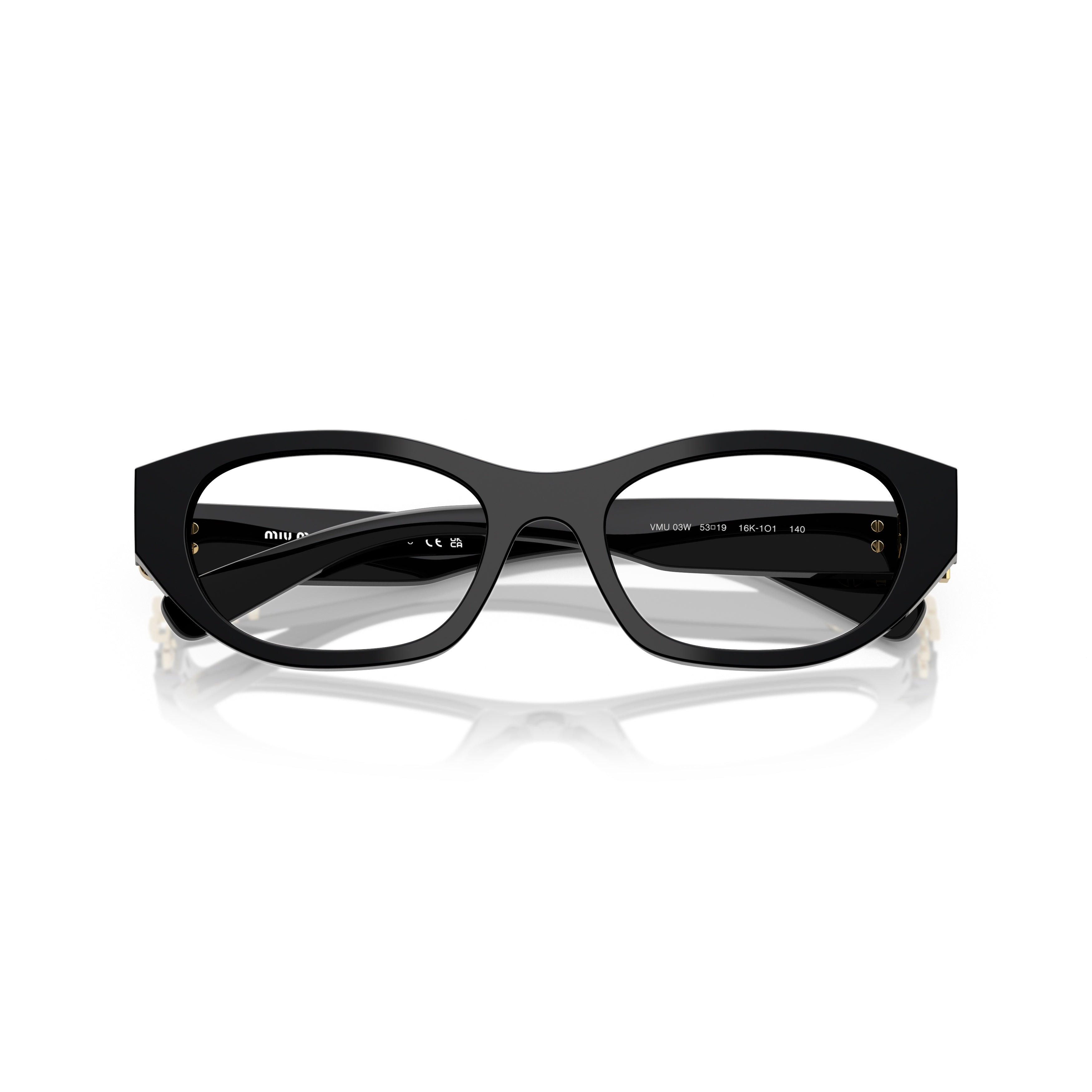 0mu 03wv Translucent Acetate Eyeglasses with Gold-tone Accents