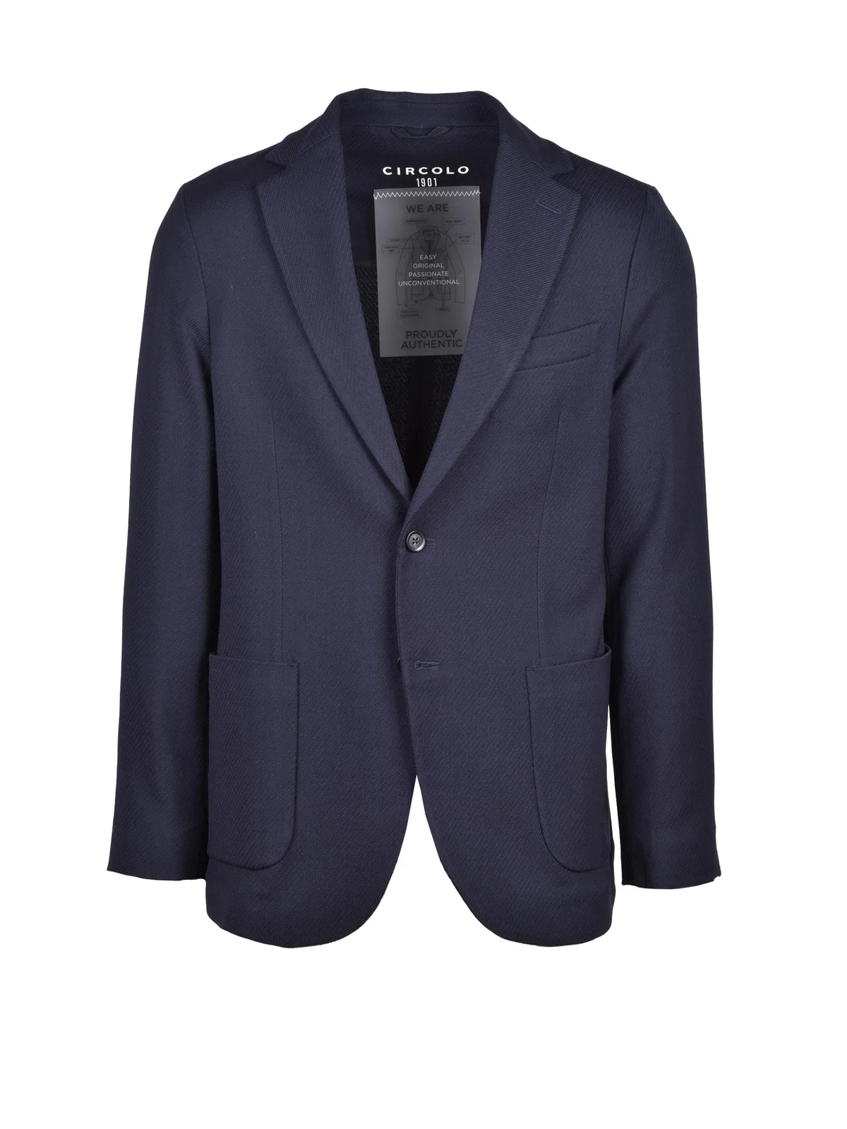 Rounded Blazer Jacket With Button Closure And Unlined Interior