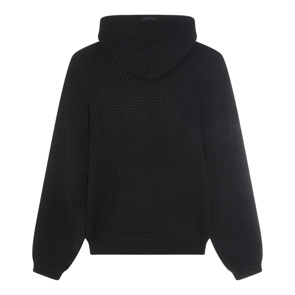 Sweter z kapturem o fakturze waflowej