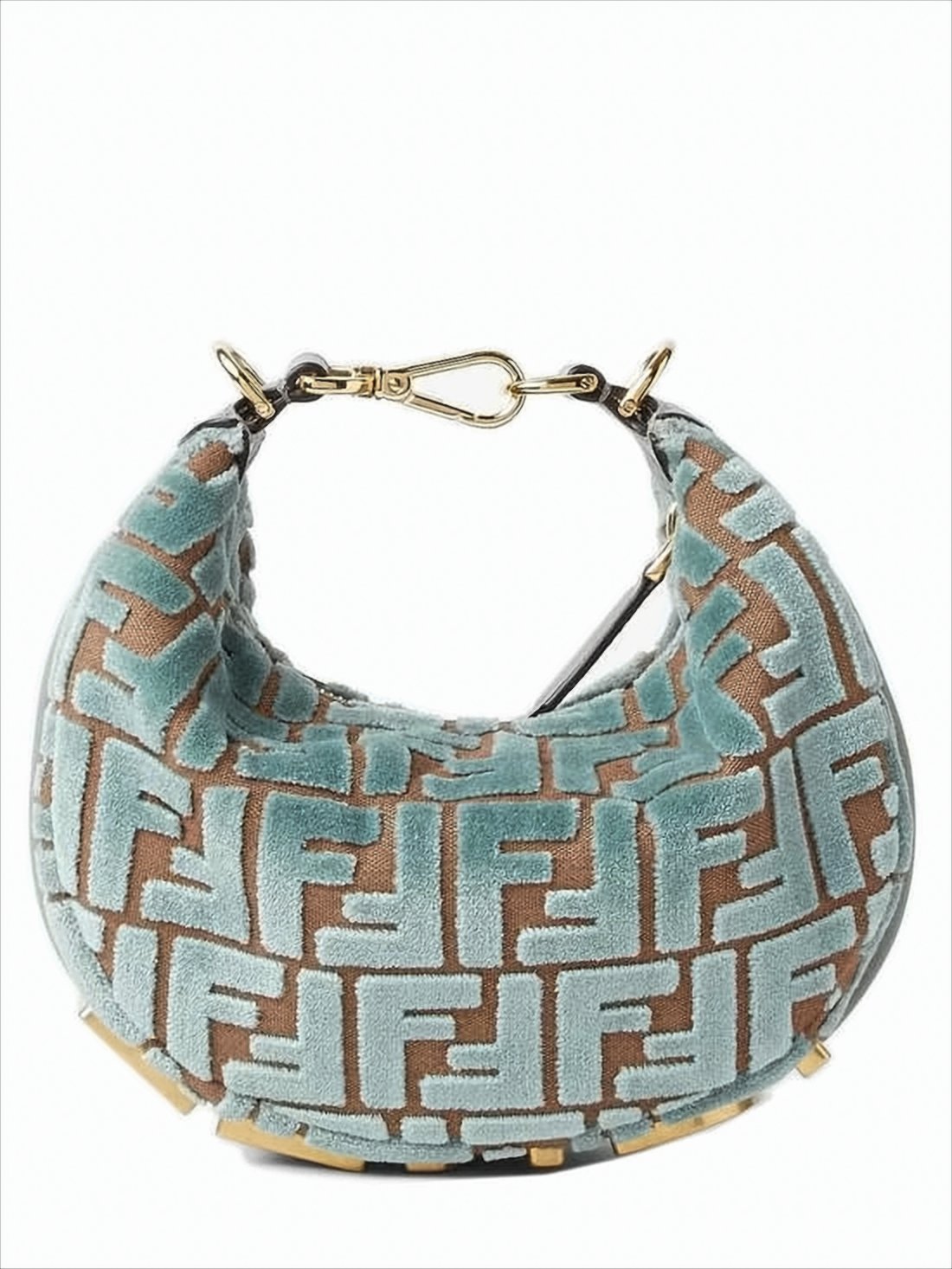 Crescent-Shaped Shoulder Bag In Plush Velvet