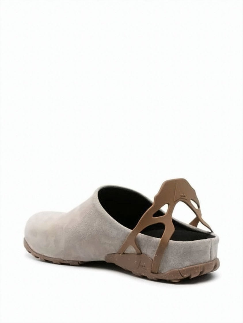 Rounded Toe Shoes with Sculptural Heel Strap