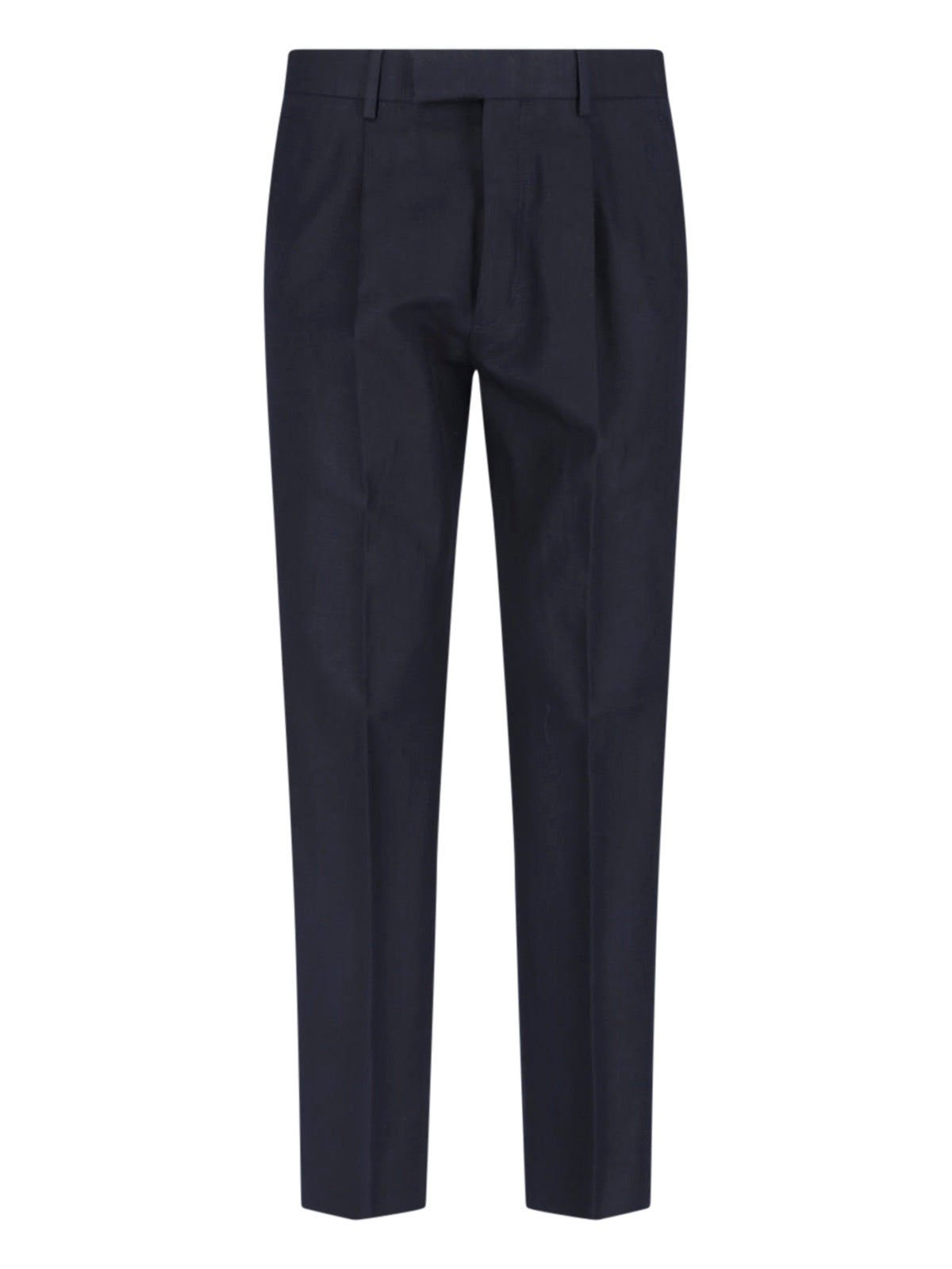 Blue Tailored Flat Front Technical Trousers