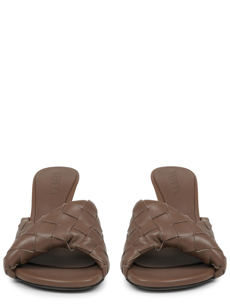 Woven Leather Mule Shoes With Open Toe Design