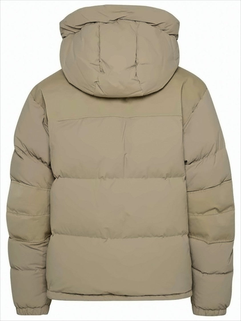 Boxy High-Collar Down Coat with Detachable Hood