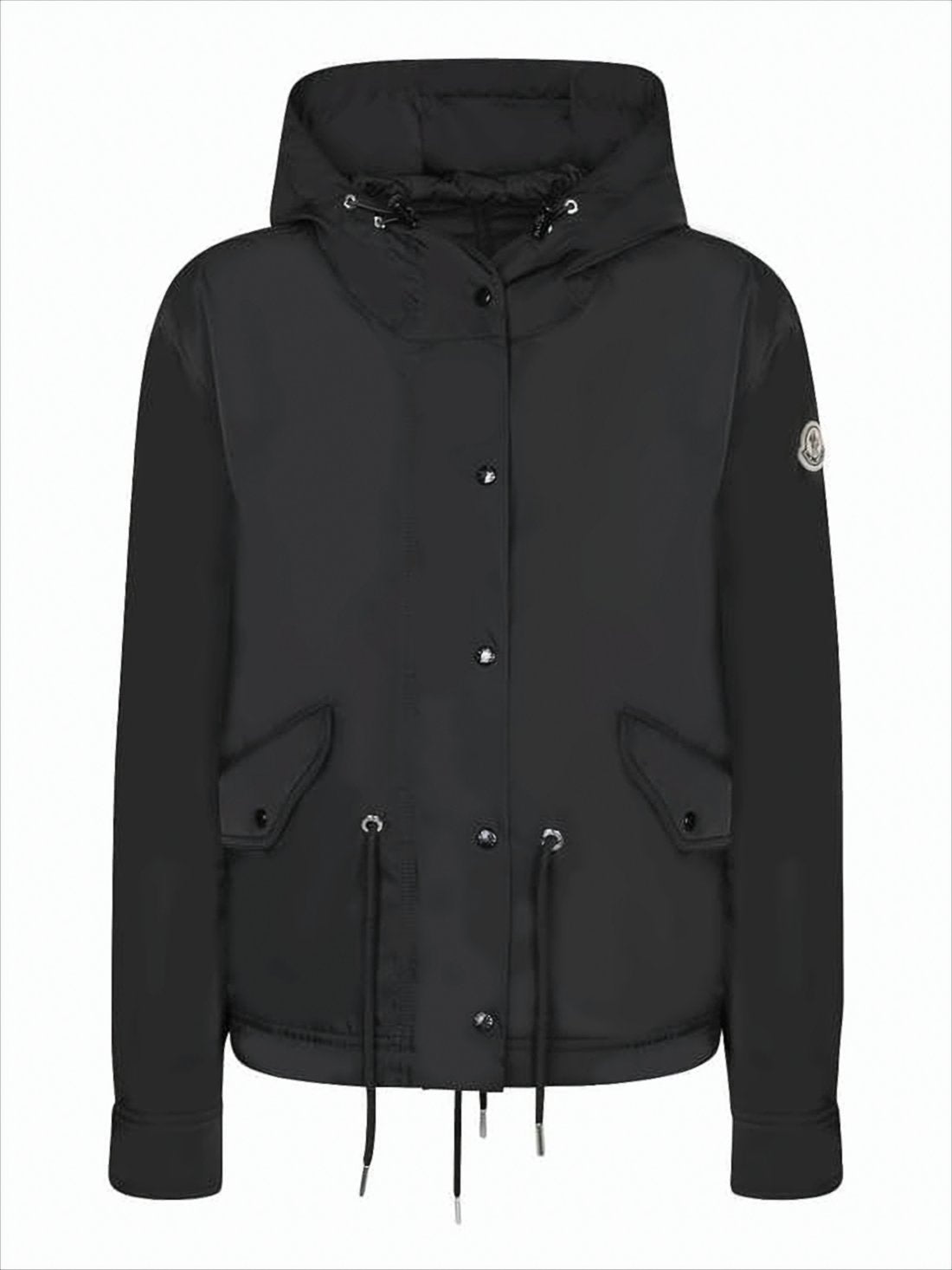 Matte Black Hooded Parka With Customizable Fit