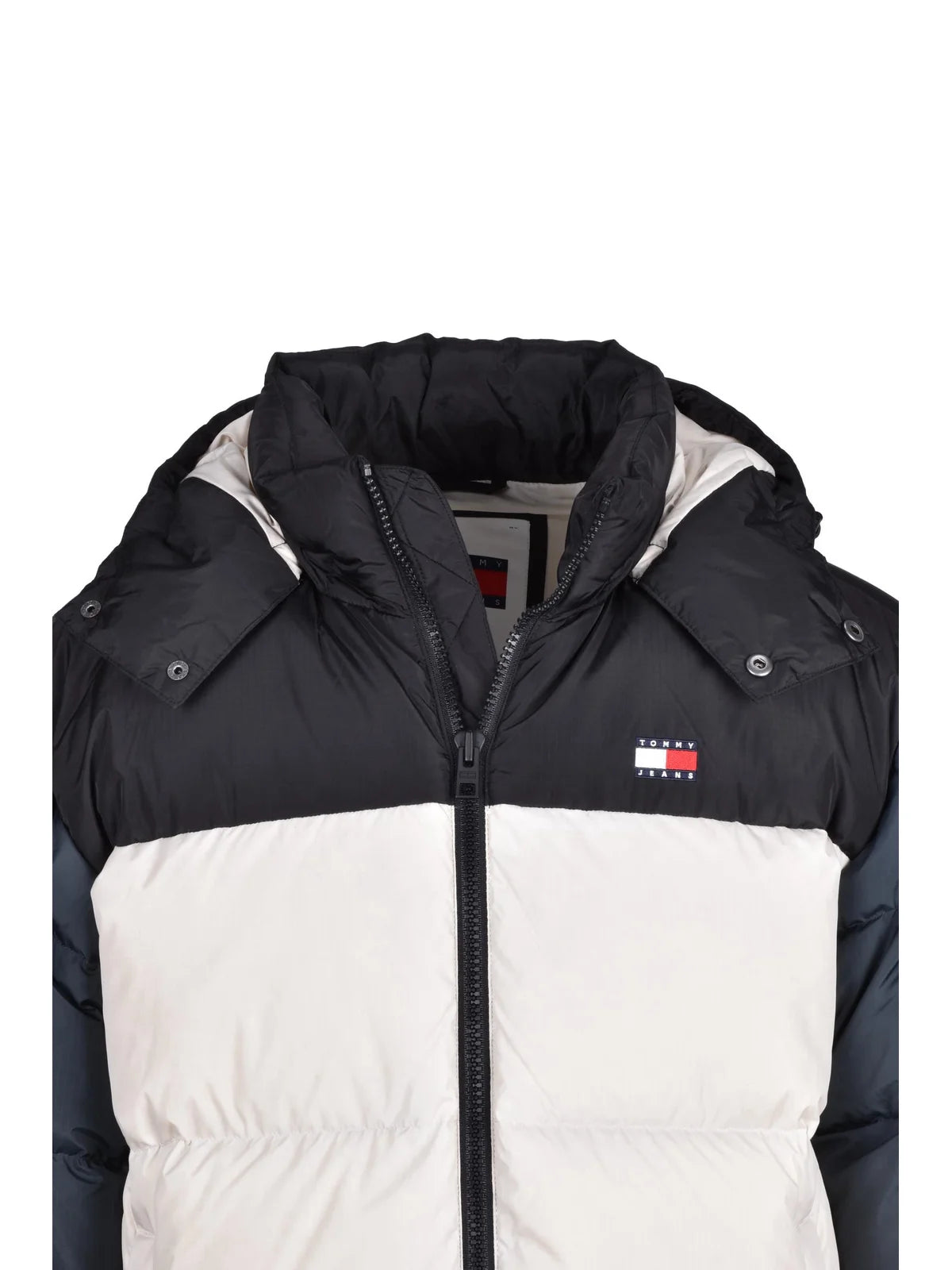 Black/White Polyester Down Men's Two-Tone Jacket