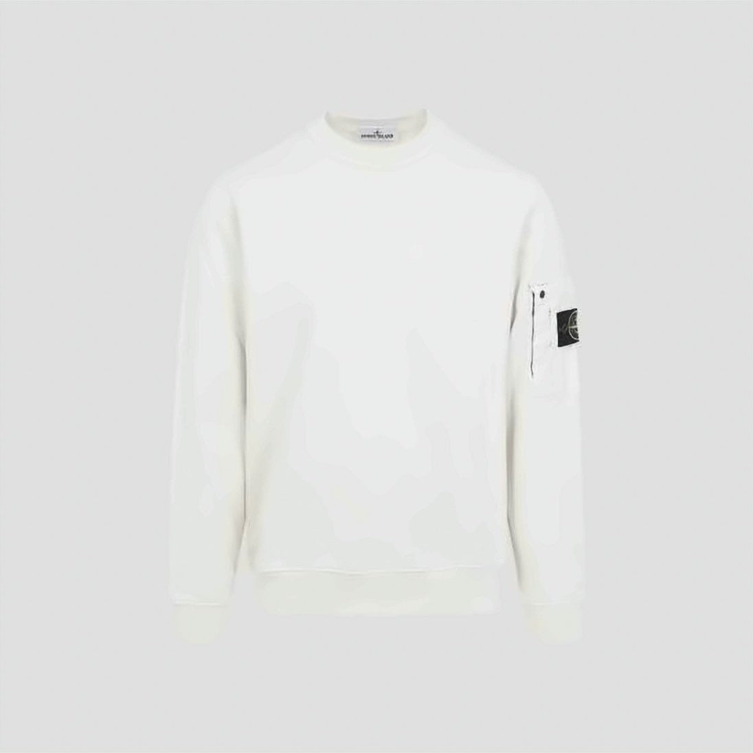Cotton Fleece Crewneck Sweatshirt With Minimalist Design