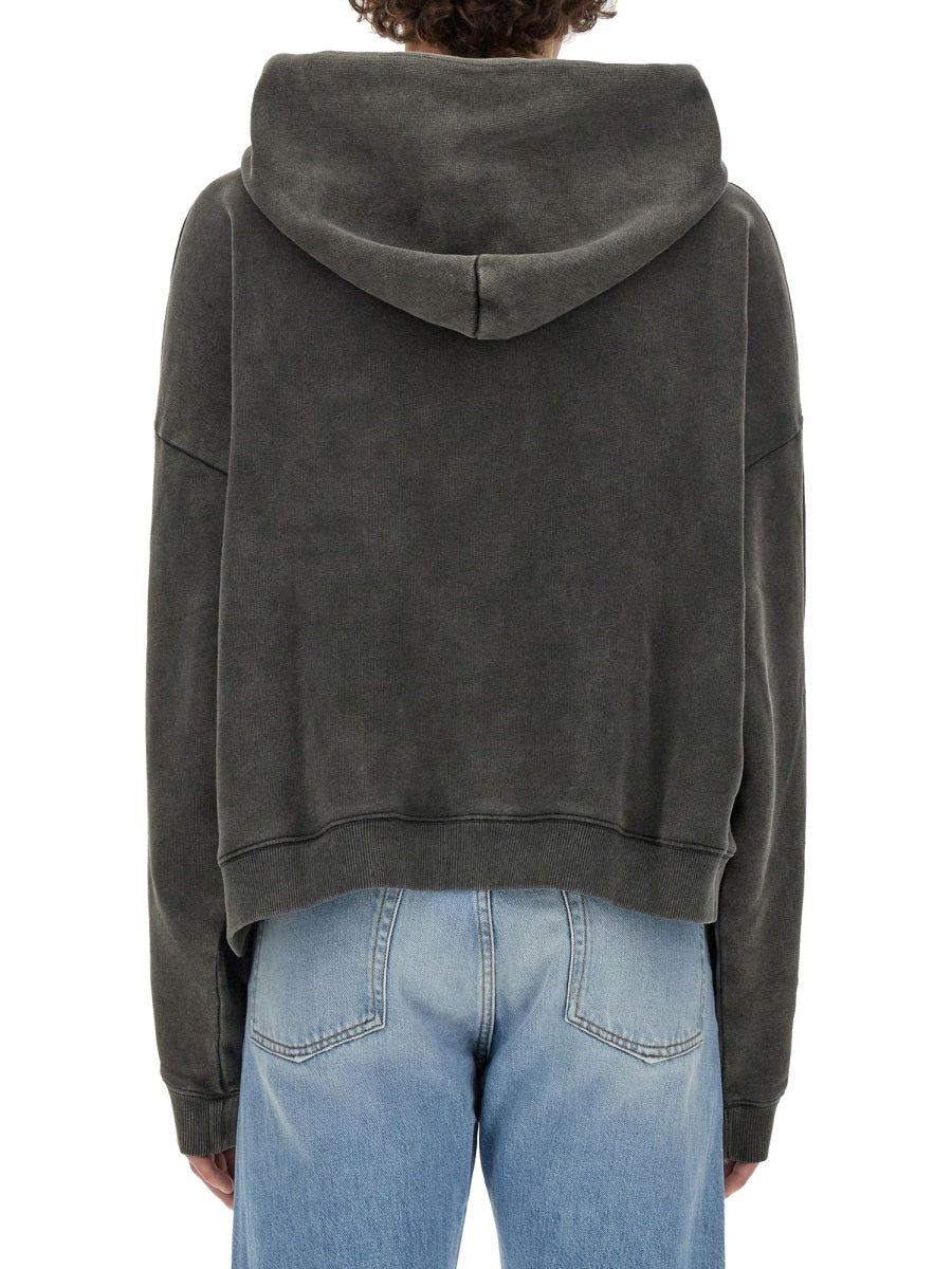 Skull Print Oversized Sweatshirt With Dropped Shoulders