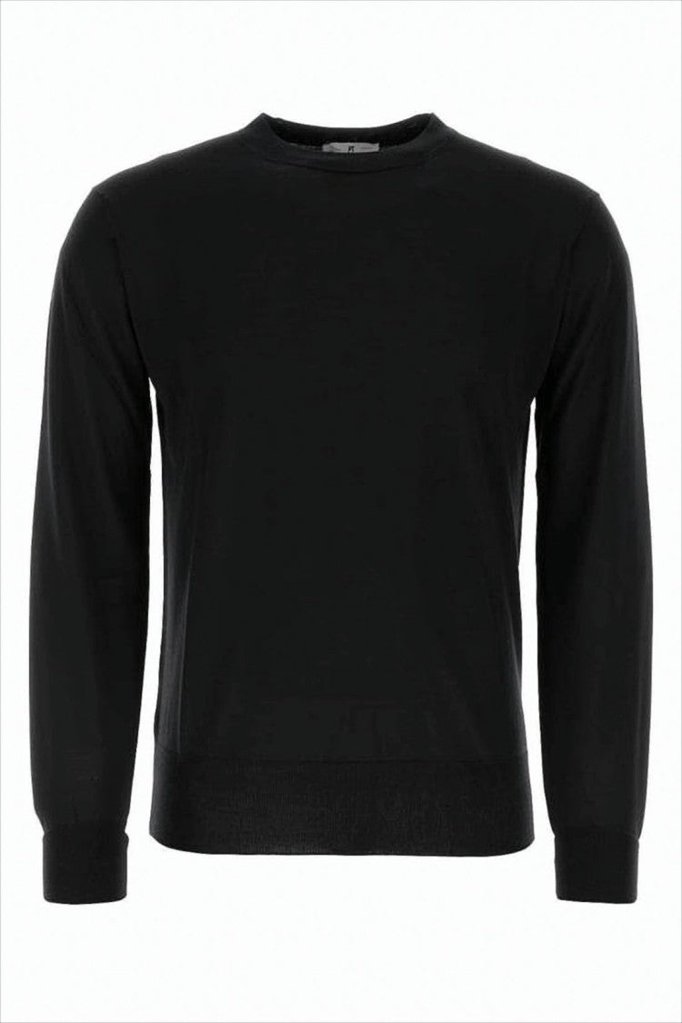 Classic Crew Neck Sweater with Ribbed Detailing