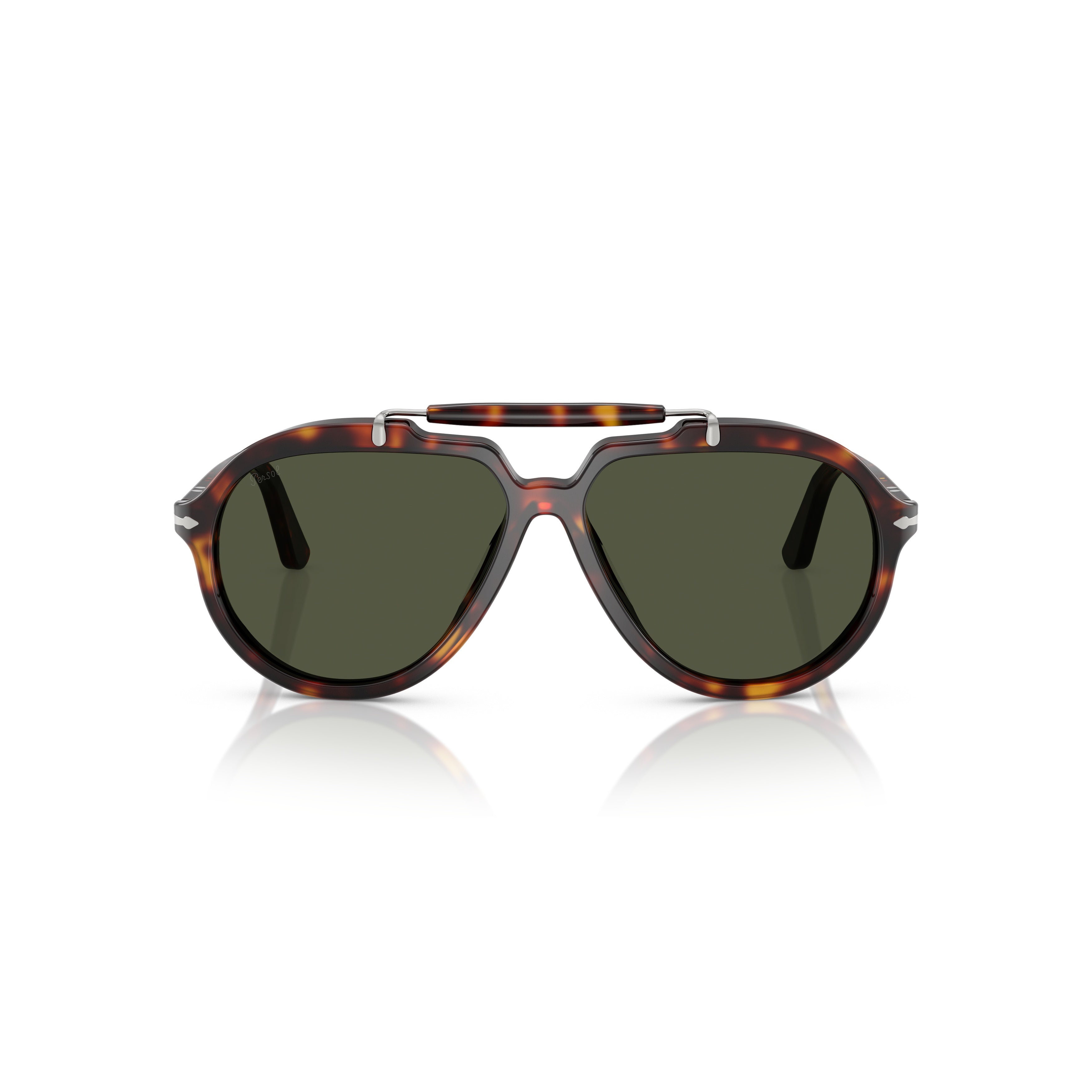 0po0202s Tortoiseshell Aviator Sunglasses with Double Bridge