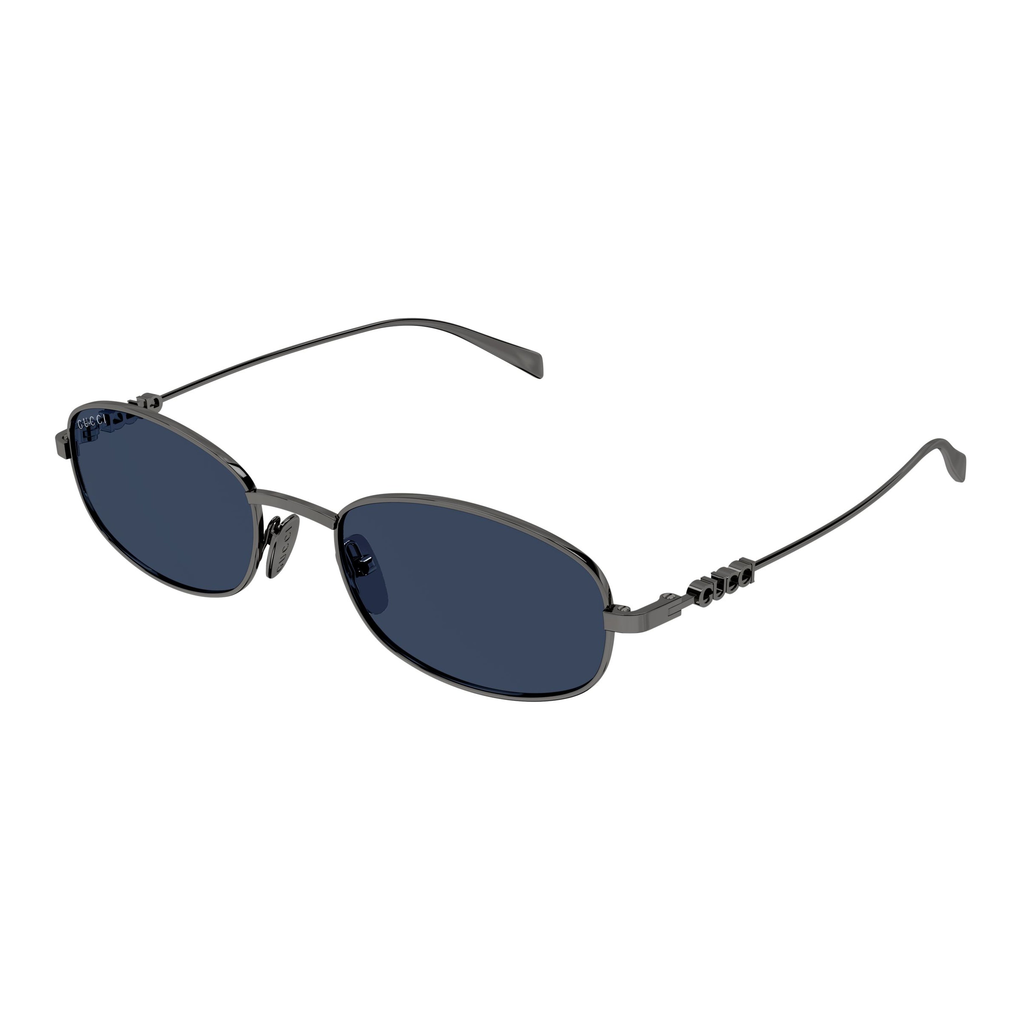 Rectangular Metal Frame Sunglasses with Chain-Link Detail