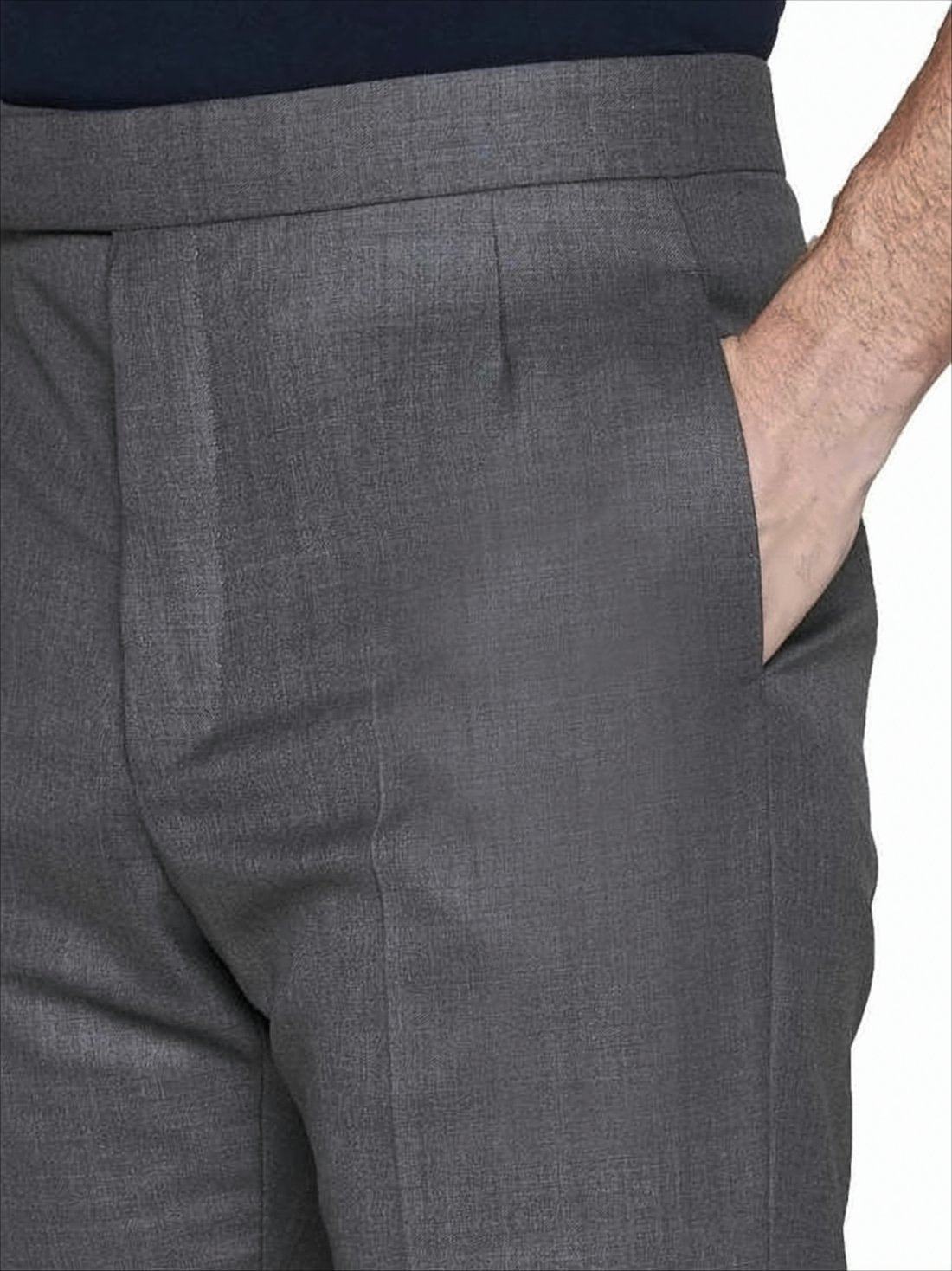 Tailored Grey Wool Straight Pants with Refined Fit