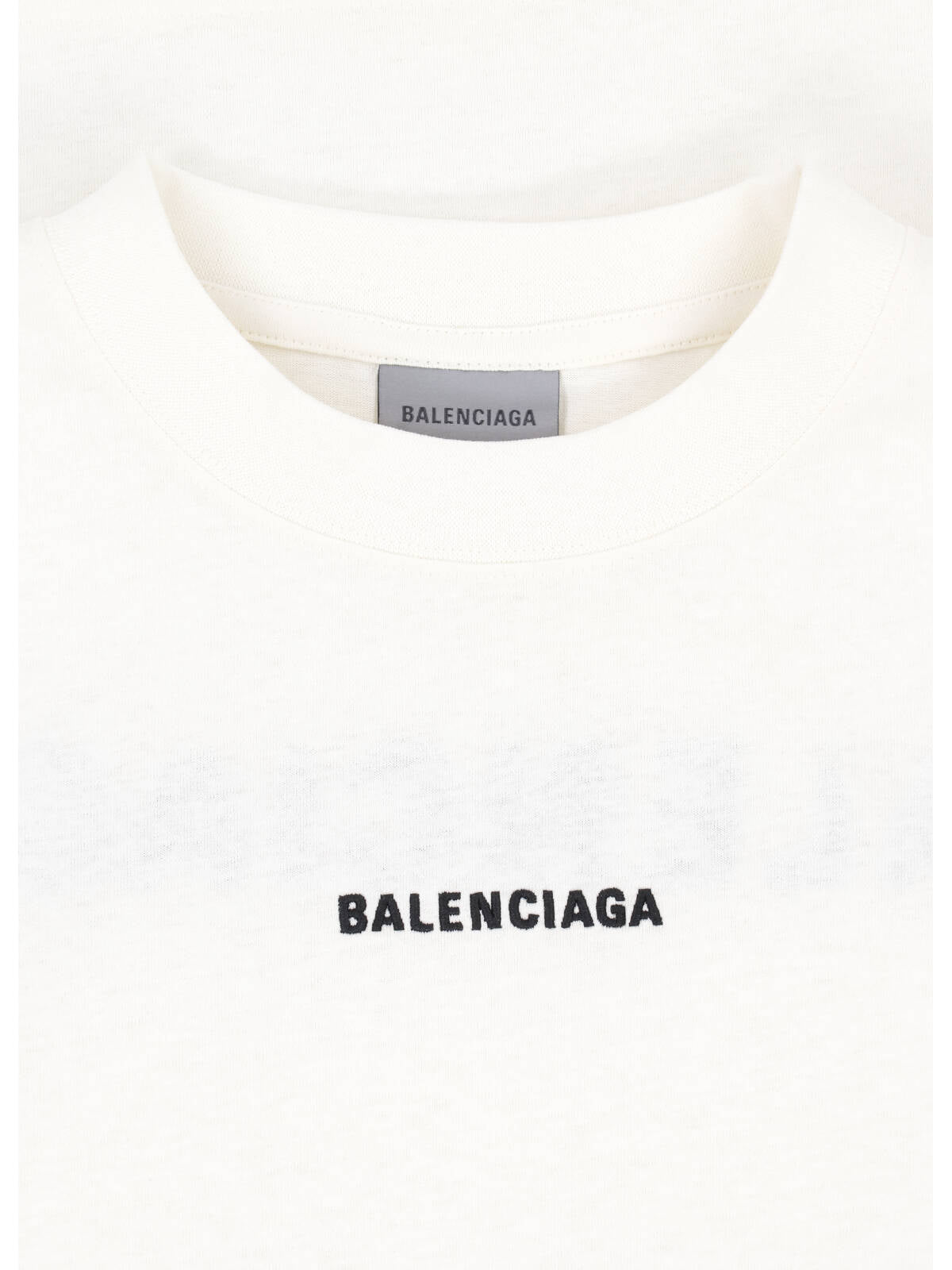 White Cropped Crew Neck Cotton T-shirt
