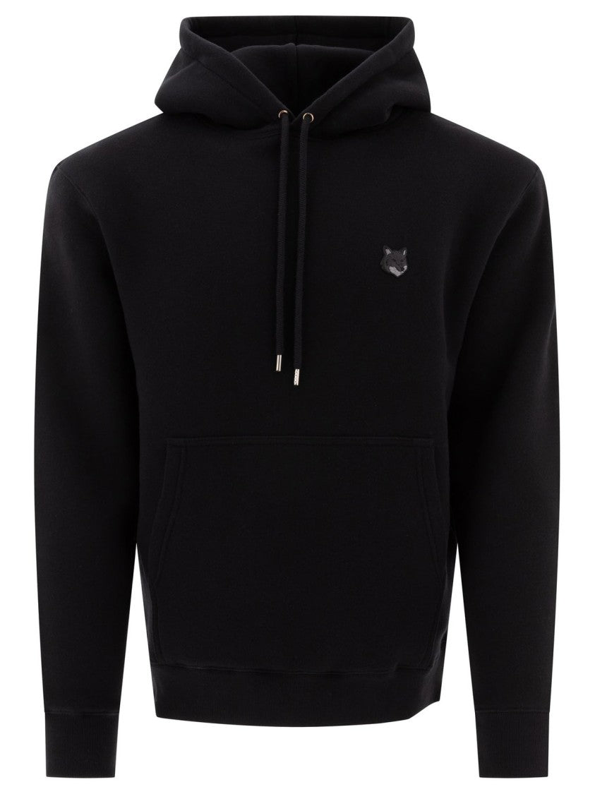 Classic Black Pullover Hoodie With Fox Emblem