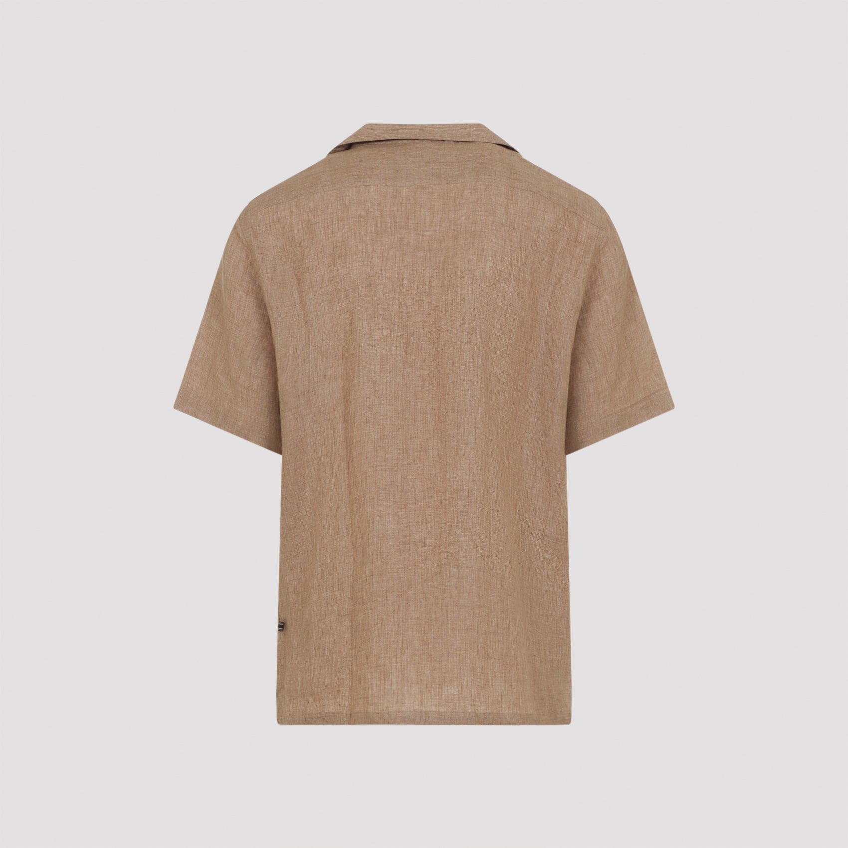 Premium Linen Short-Sleeve Shirt With Classic Camp Collar