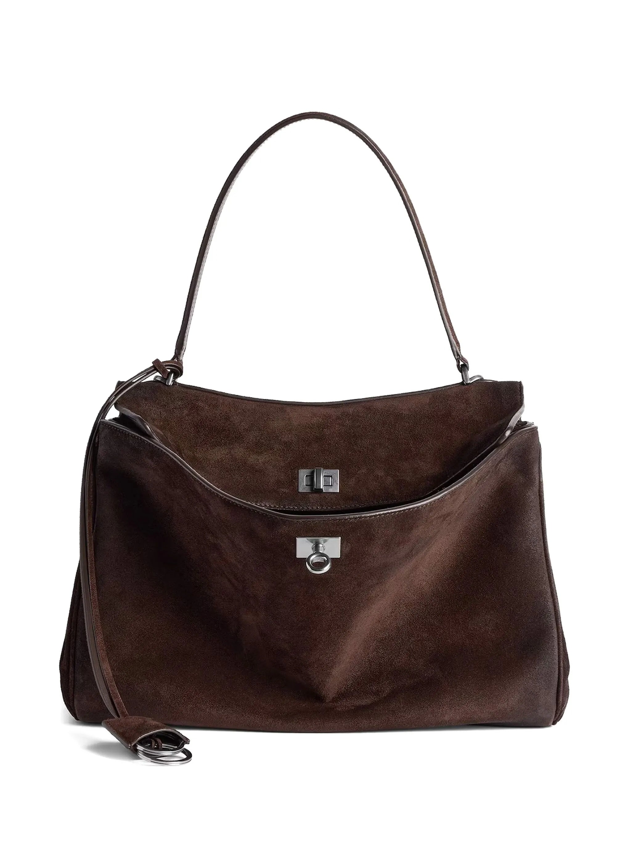 Dark Brown Rodeo Medium Suede Handbag