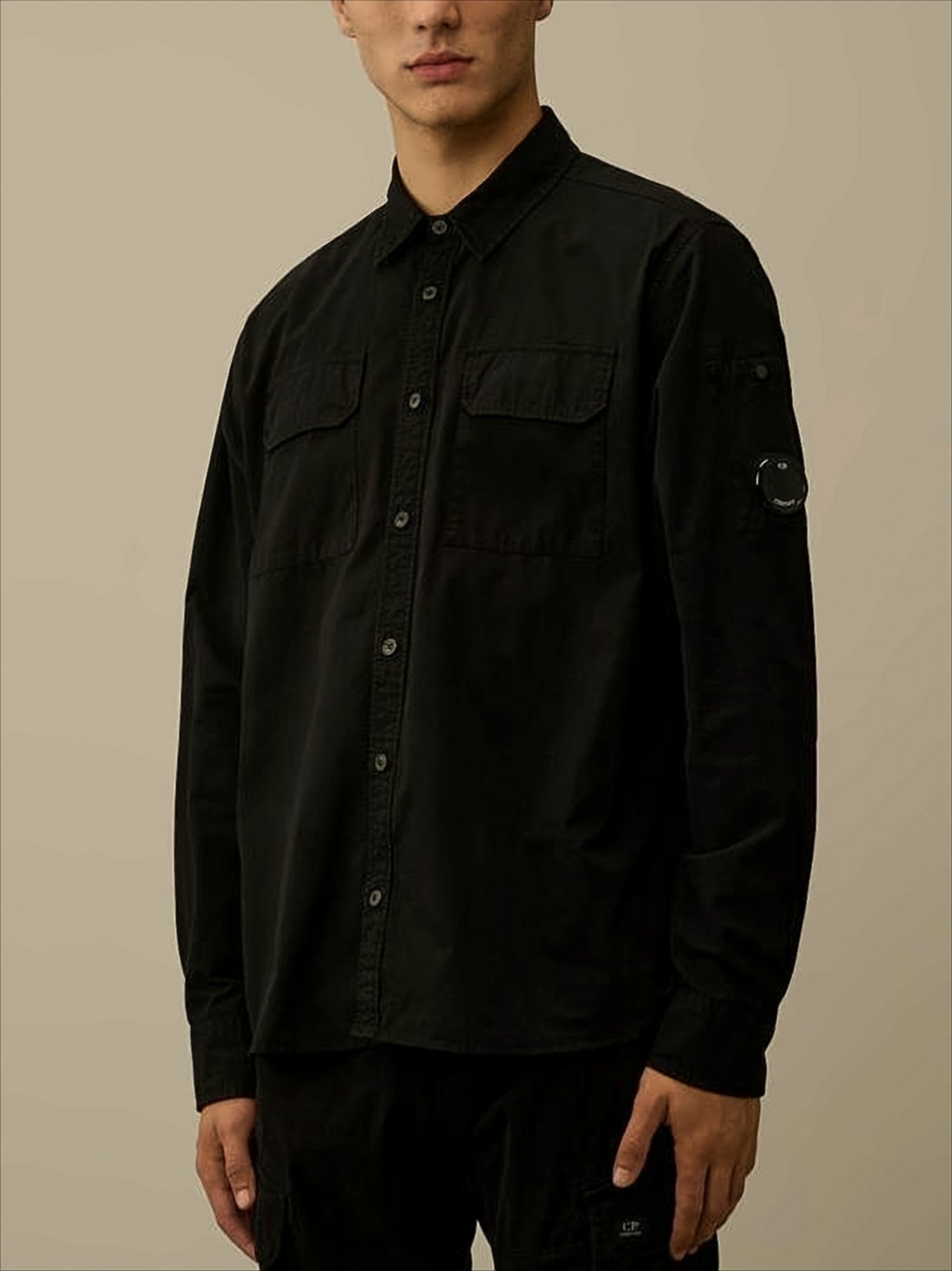 Long-Sleeve Classic Cotton Shirt With Flap Pockets