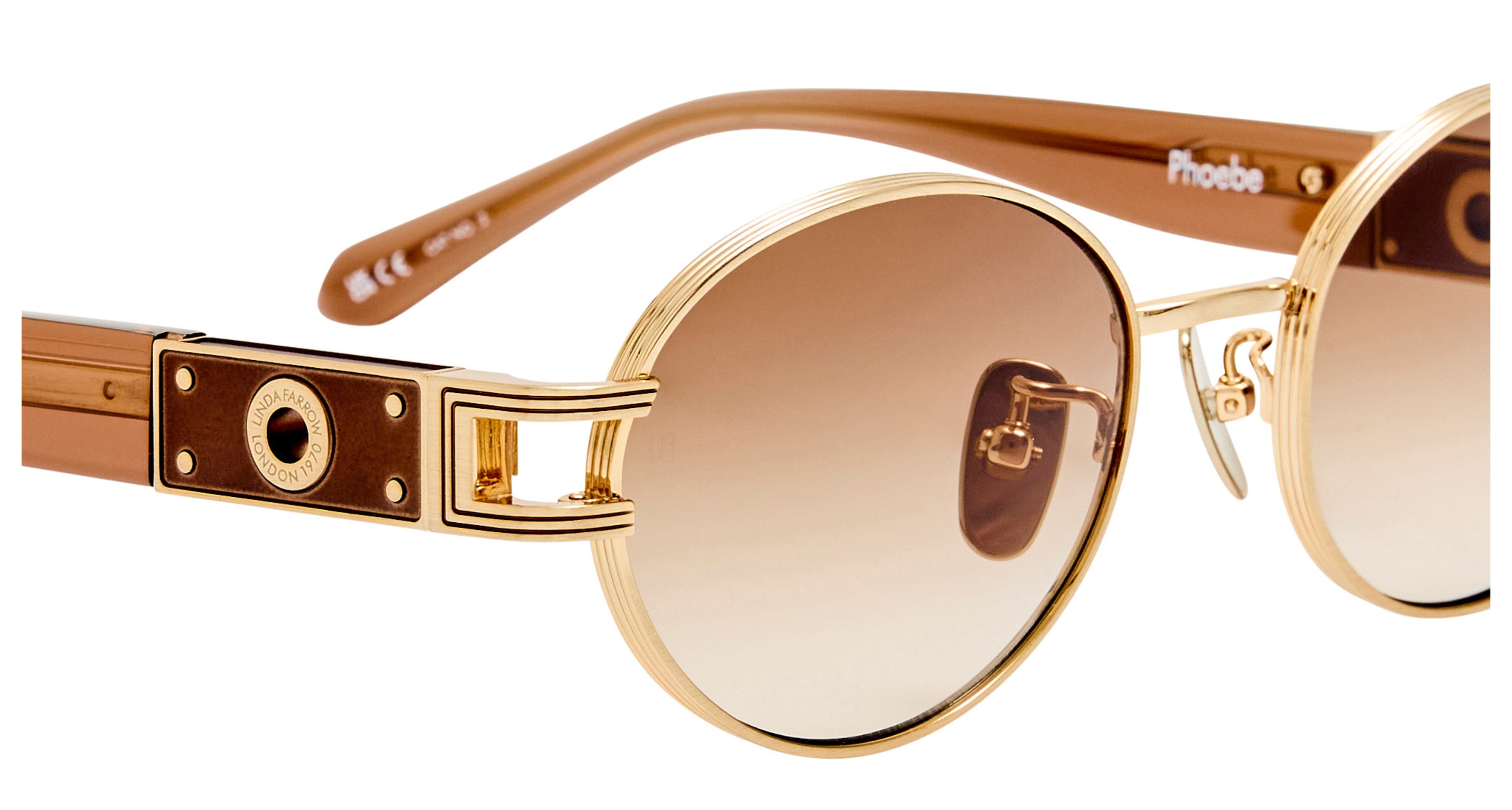 Lfl Round Gradient Brown Lens Sunglasses