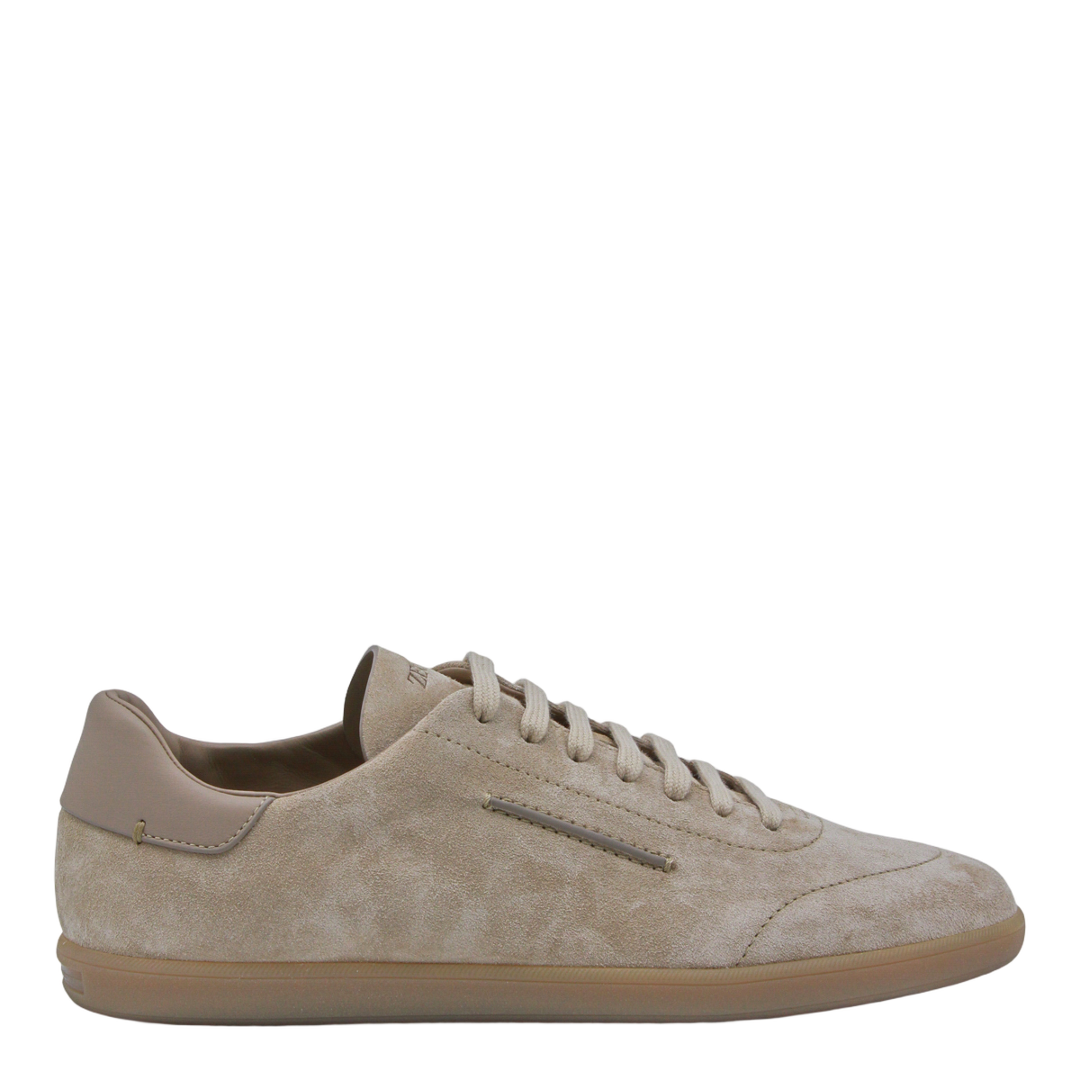 Low-Profile Suede Sneakers With Tonal Laces