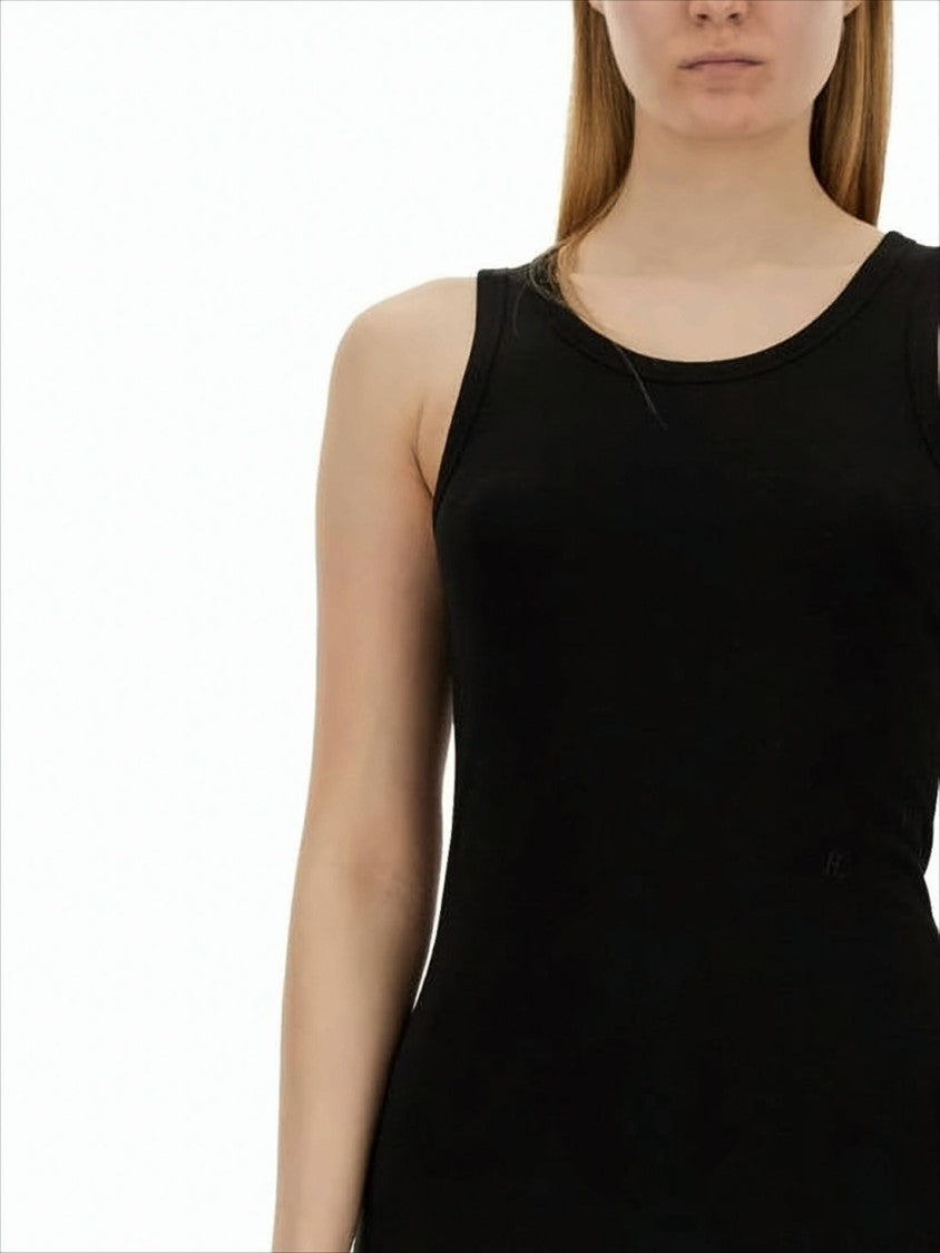 Sleeveless Fitted Midi Dress in Fabric Blend