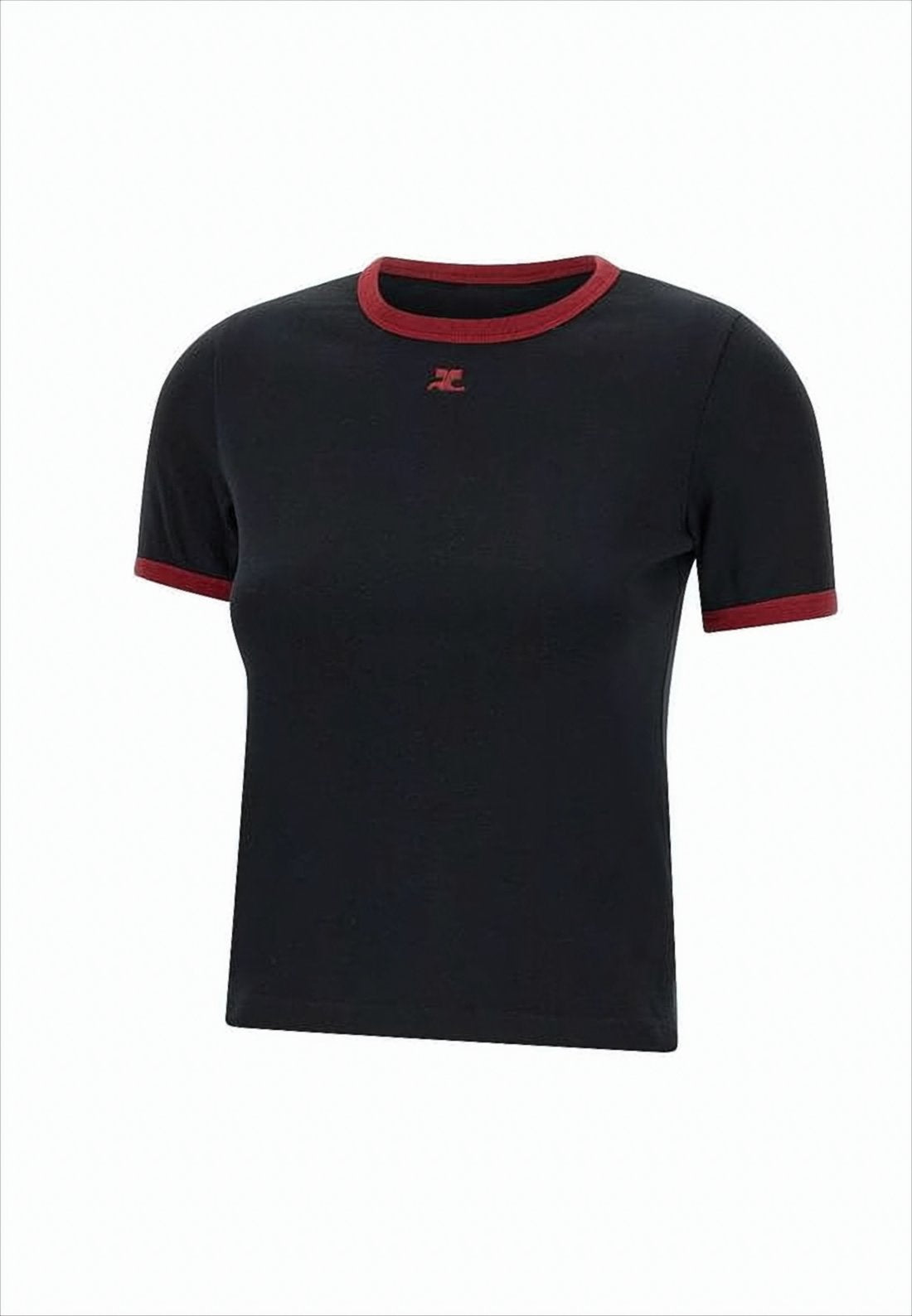 Fitted Cotton Crop Top with Contrasting Trims