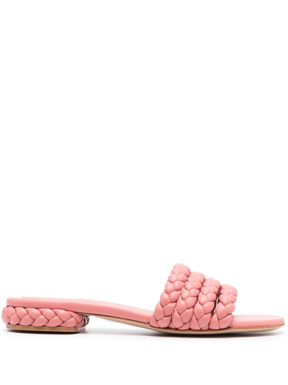 Ischia Nappa Braided Leather Flat Sandals