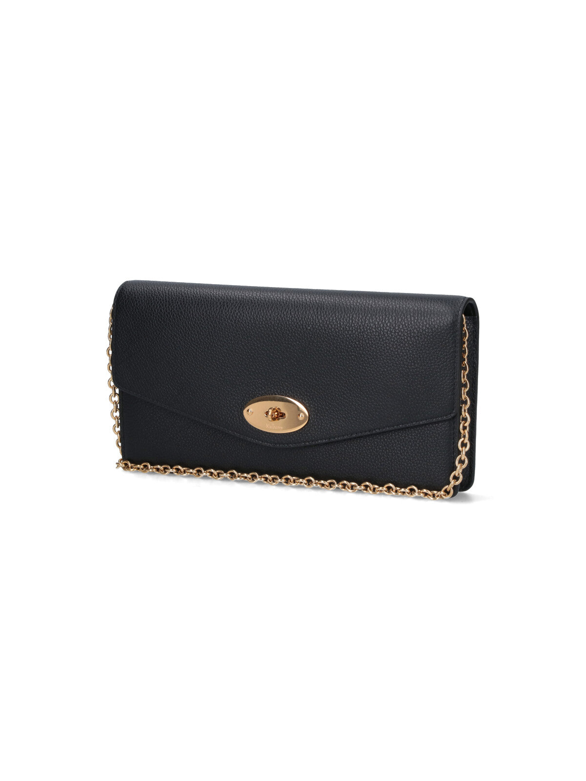 "Darley" Chain Clutch In Black Calfskin