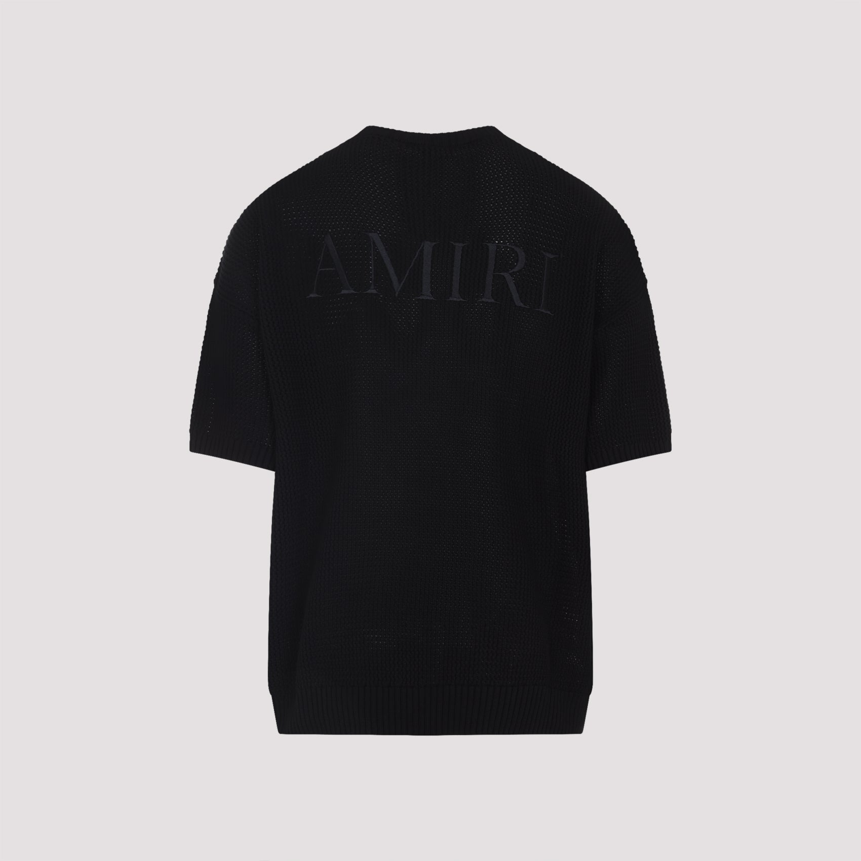 Luźny T-shirt Z Czarnej Bawełny Z Teksturowanymi Detalami