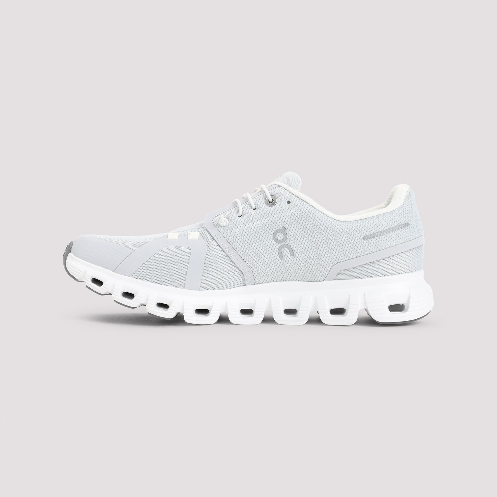 Light Grey Sneakers With Breathable Upper