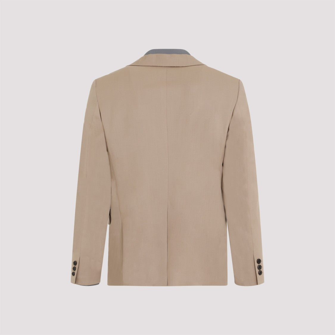 Gray And Beige Layered Wool Jacket
