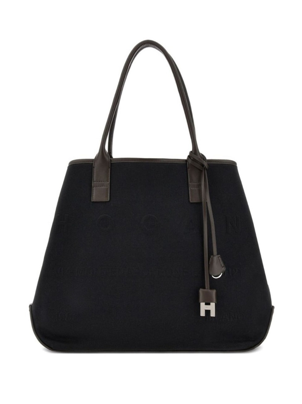 Structured Hogan Shopper Bag With Calfskin Accents
