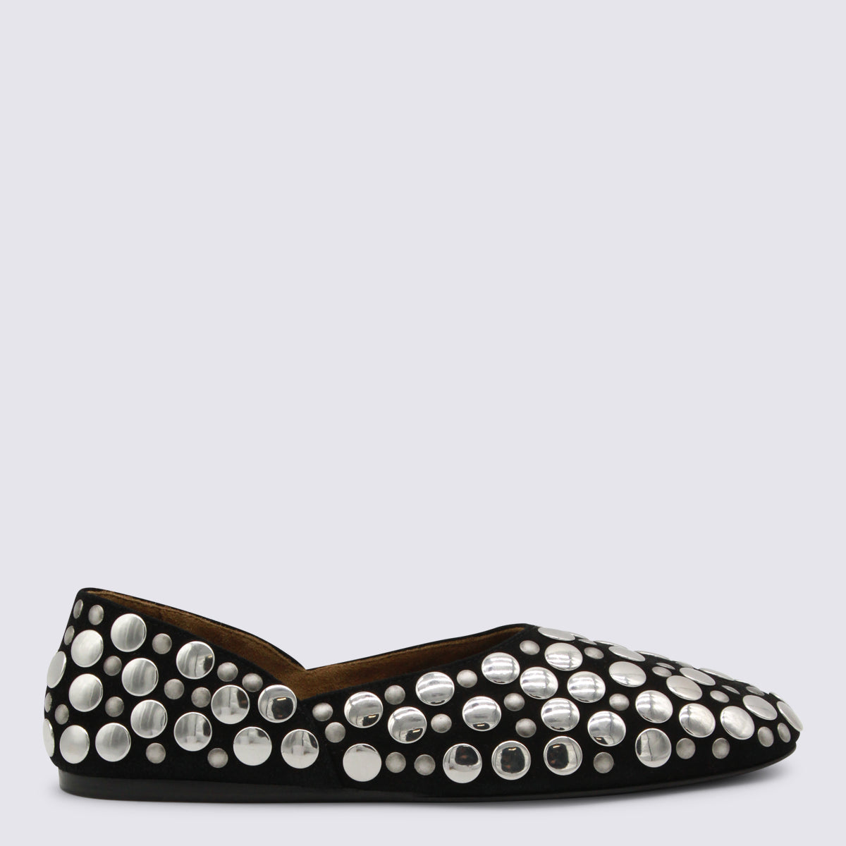 Black Leather Flats