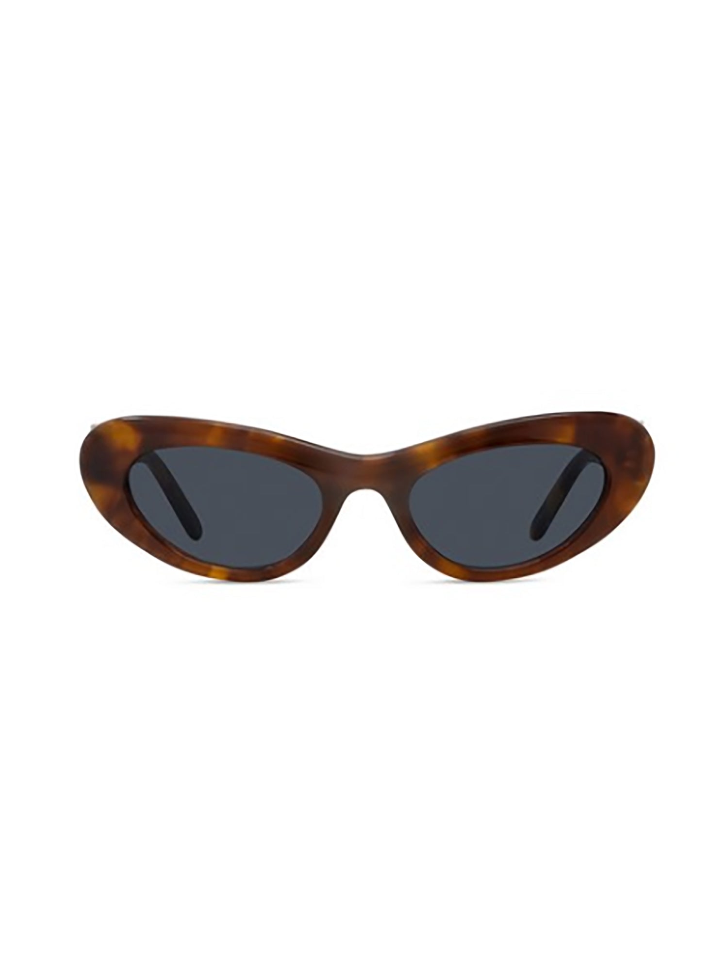 Cat-Eye Brown Sunglasses with Metallic Accent