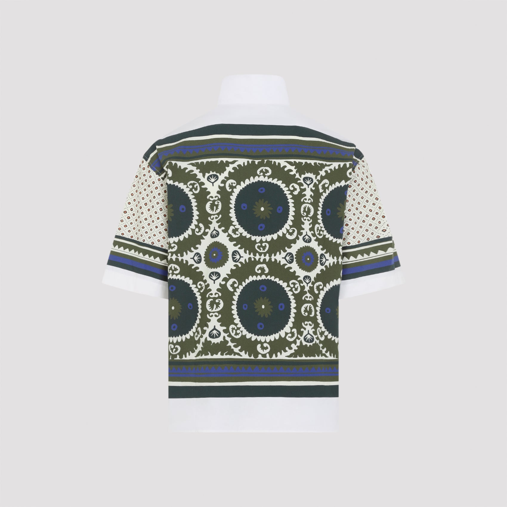 Short-Sleeve Casual Shirt with Geometric Patterns