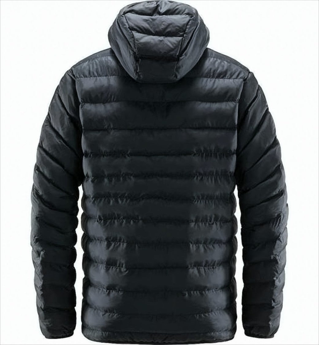 Quilted Black Padded Jacket with Hood