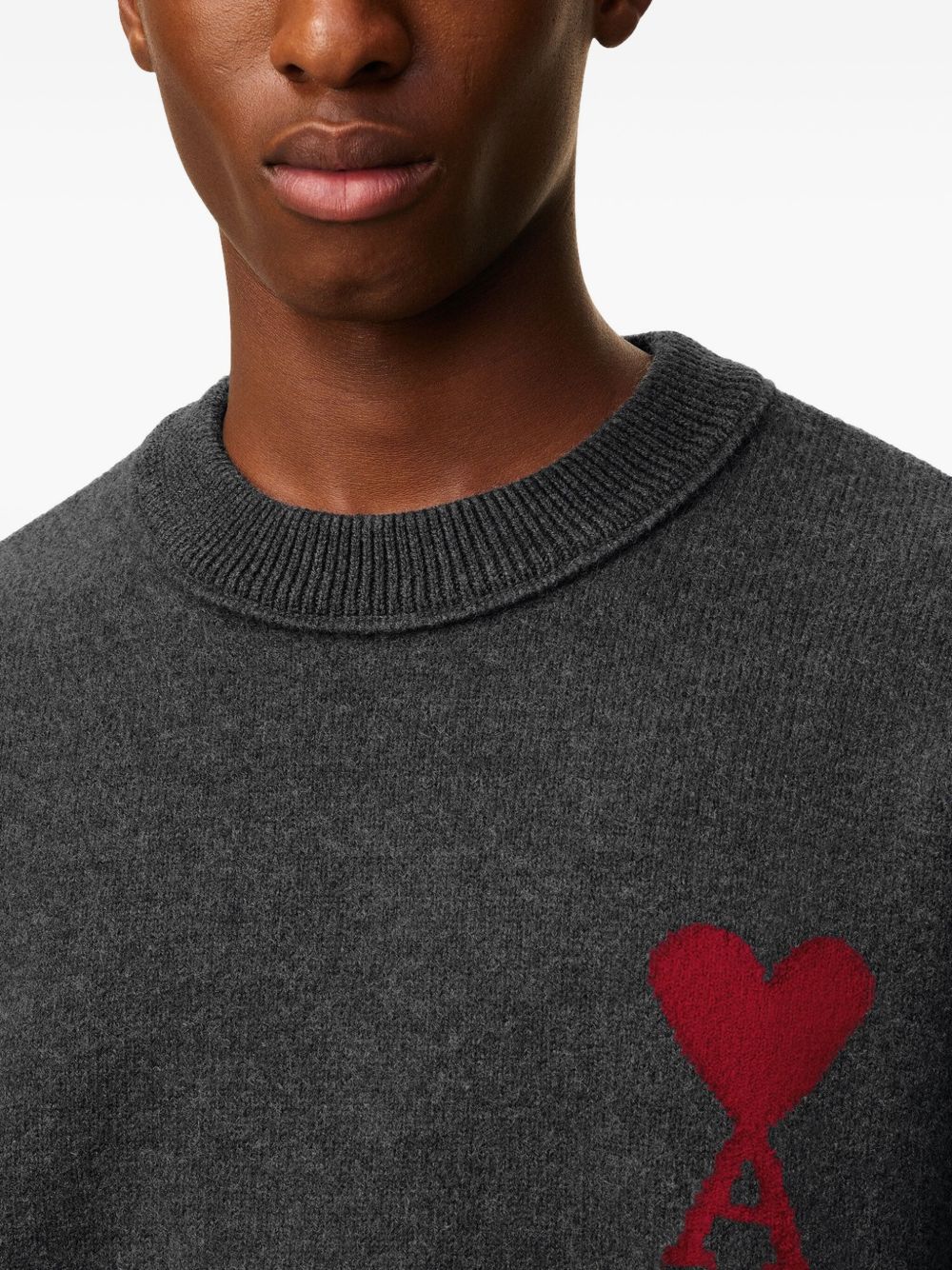 Heather Grey Wool Knit Sweater