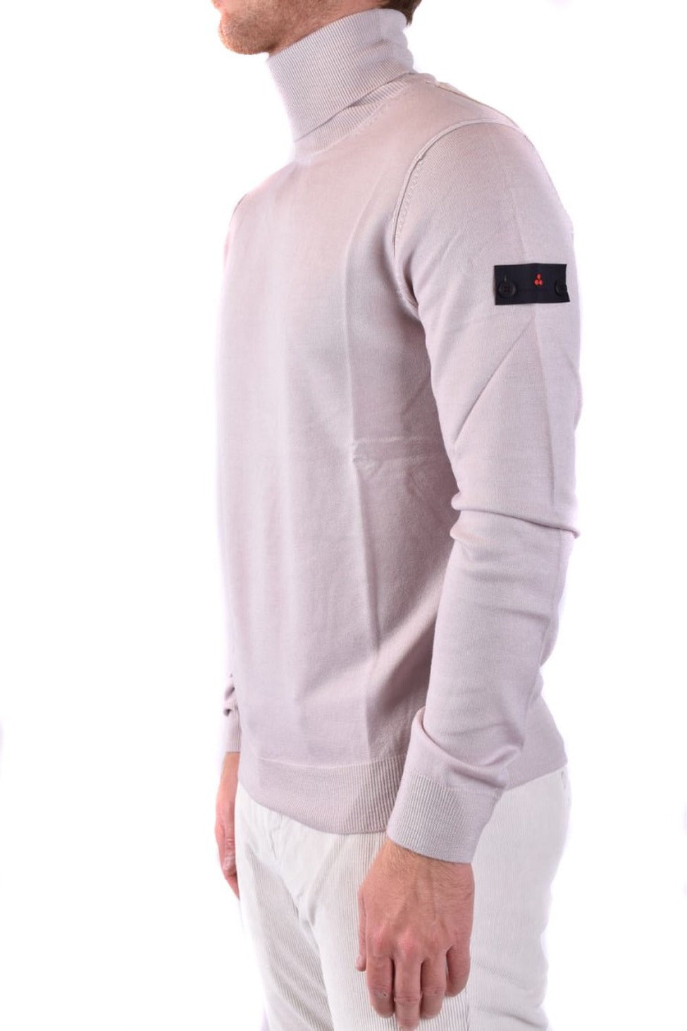 Beige Wool Turtleneck Sweater