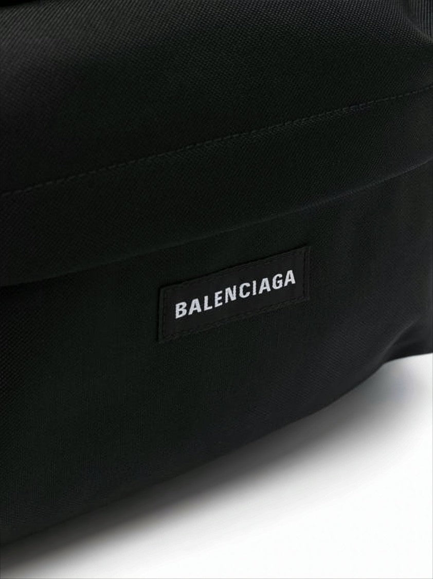 Minimalist Black Backpack with Logo Patch