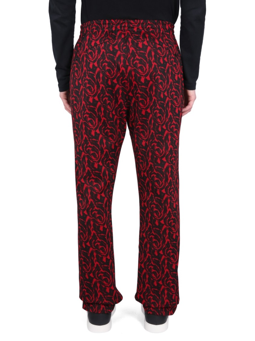 Red Pants With Logo And Pattern