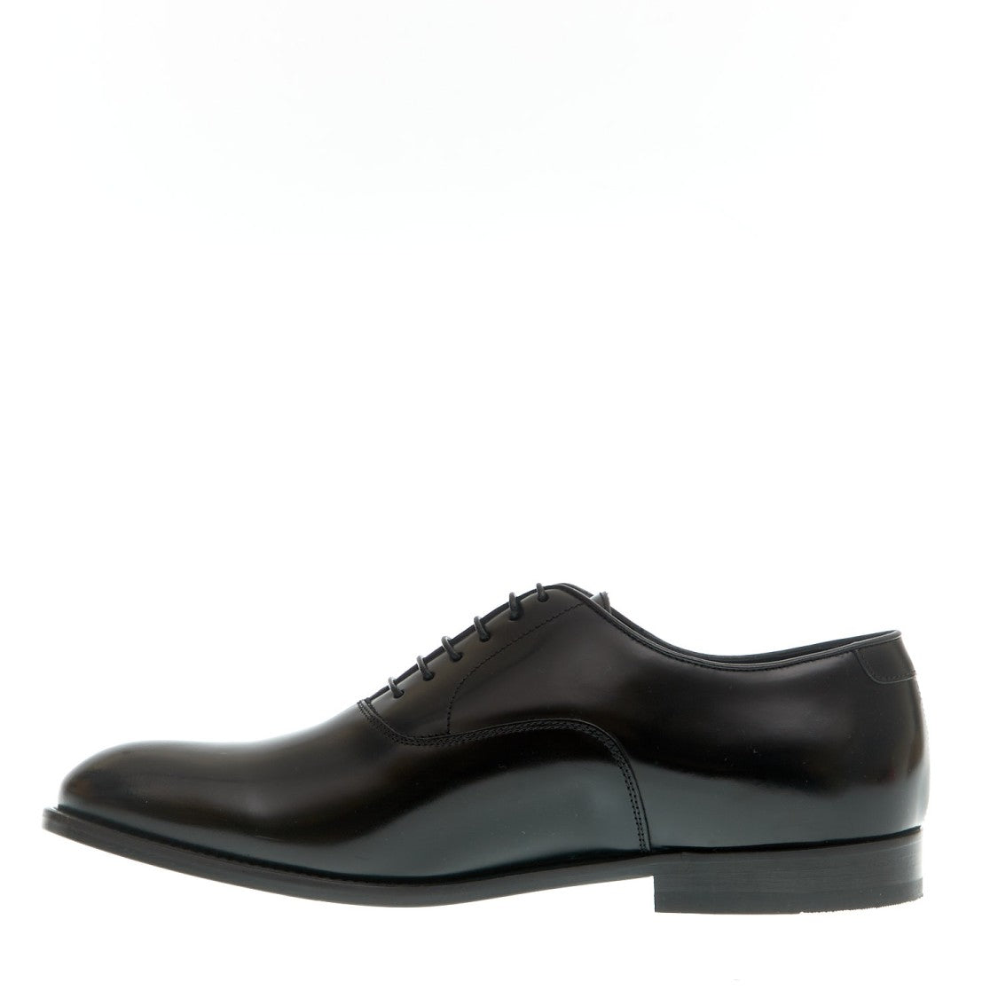 Smooth Black Lace-Up Leather Bottom