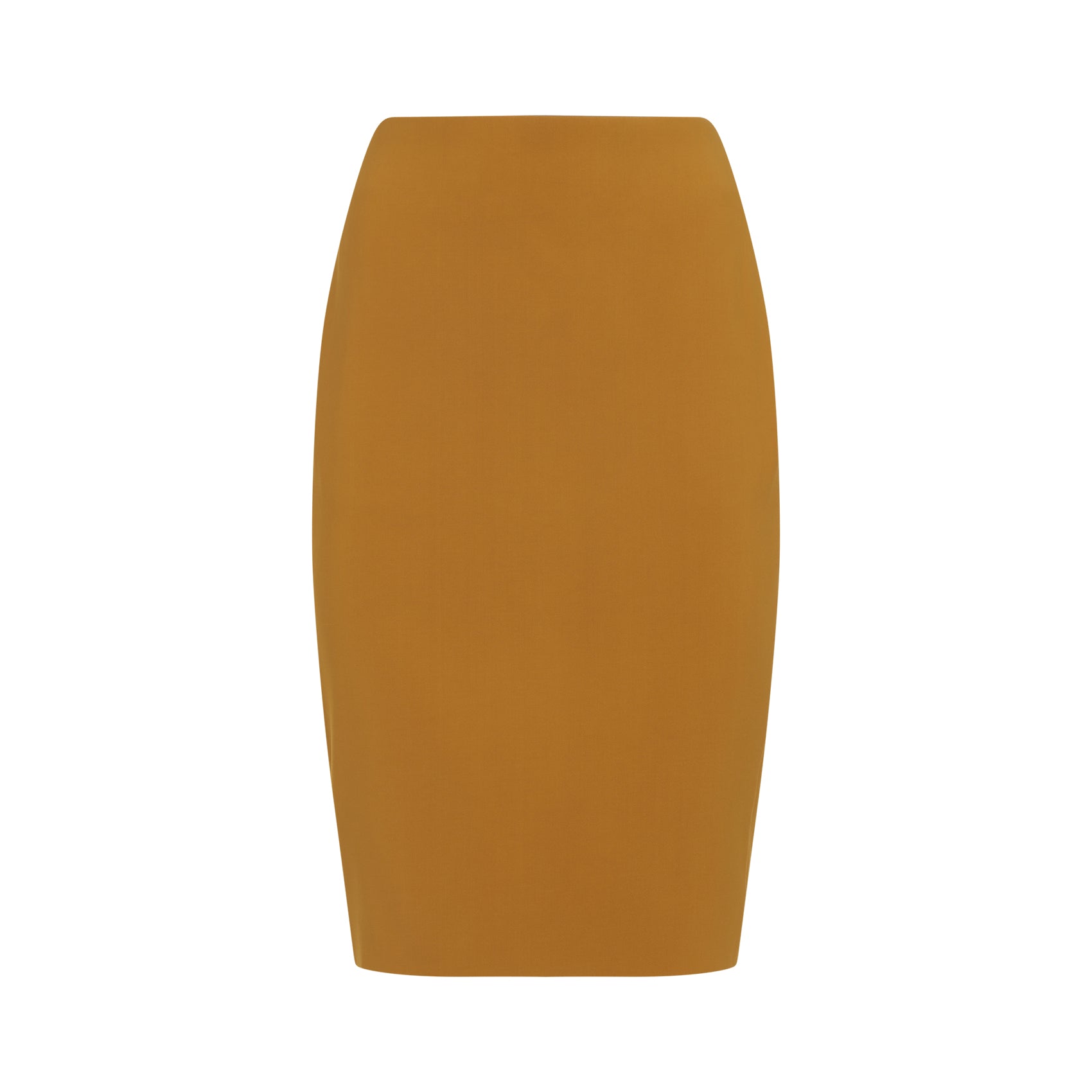 High-Waisted Fitted Midi Skirt With Metallic Logo Detail